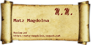 Matz Magdolna névjegykártya